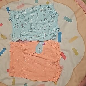 2 Carter's button-up rompers 3m